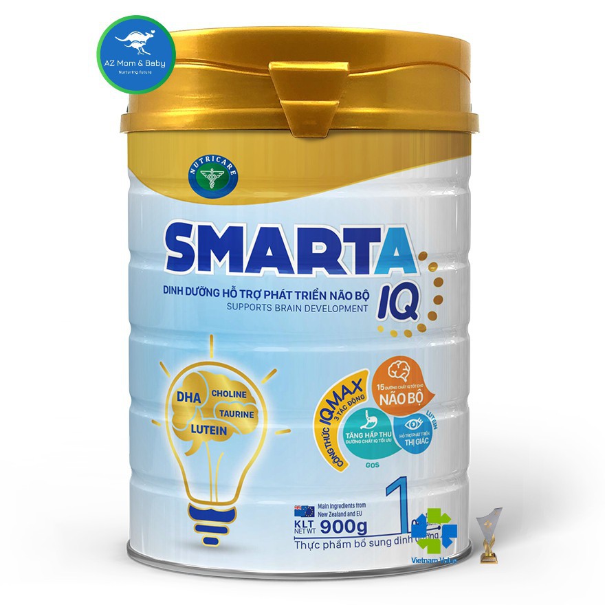 Sữa bột SmartA IQ 1 hỗ trợ phát triển não bộ &amp; dinh dưỡng cho bé (900g)