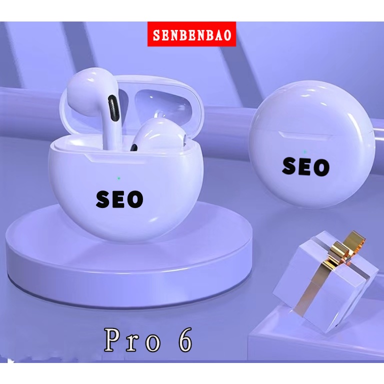 Tai Nghe bluetooth 5.0 Nhét Tai pro 6 TWS 7 Màu Tùy Chọn Kèm Mic Chất Lượng Cao