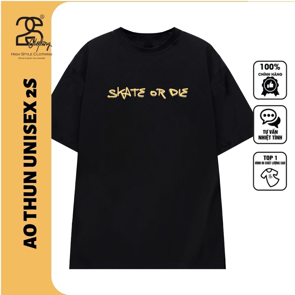 Áo Thun Nữ Đen Basic Trơn 2S Clothing, Áo Phông Rộng Nữ Tay Lỡ In Hình Cute Cotton 100% DK33