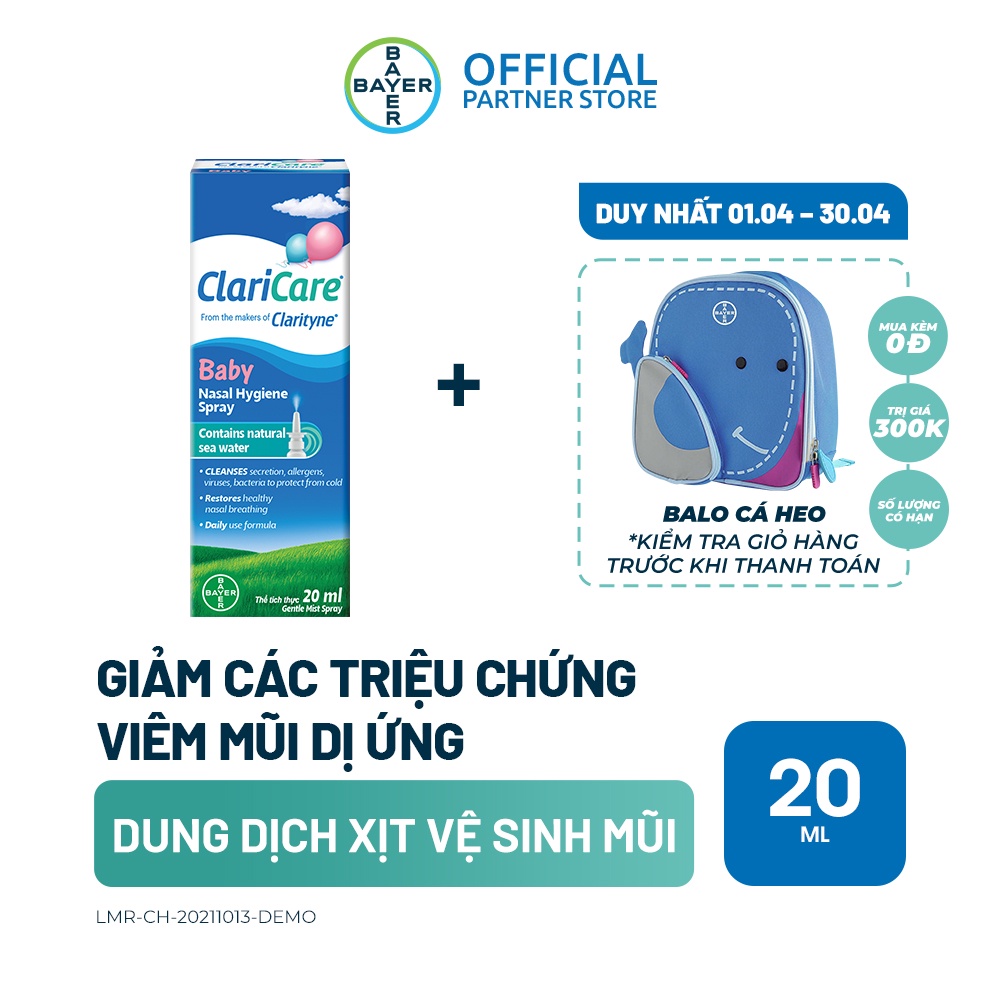 Dung Dịch Vệ Sinh Mũi Trẻ Em Claricare 20ml