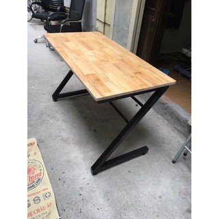 Bàn Chân Sắt Chữ U, Z Mặt Gỗ Cao Su Tự Nhiên