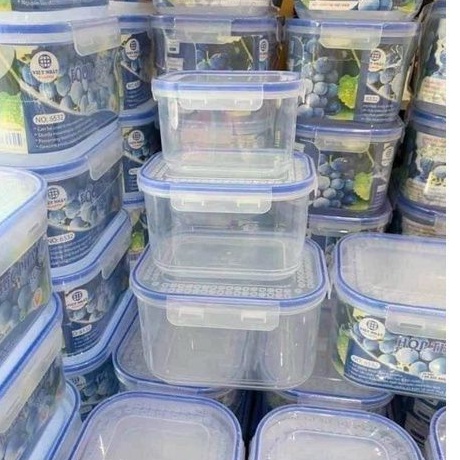 Set 3 Hộp nhựa Việt Nhật có nắp mút chống tràn tiện lợi