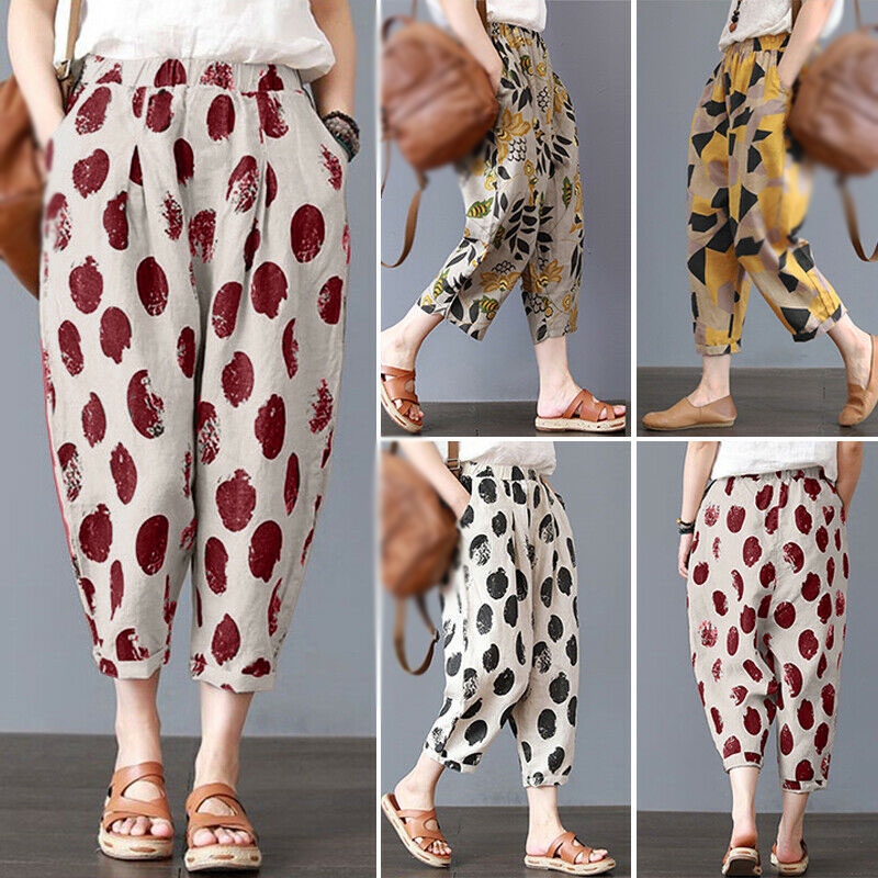 Quần dài lưng thun in họa tiết phong cách boho thời trang cho nữ | BigBuy360 - bigbuy360.vn