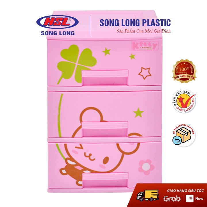 Tủ Nhựa Kitty đựng đồ trẻ sơ sinh -3 tầng- 4 tầng Song Long Plastic