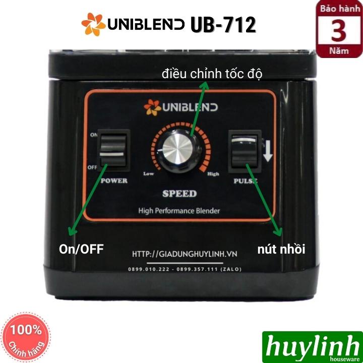 [Mã 33ELSALE hoàn 7% đơn 300K] Máy xay sinh tố công nghiệp Uniblend UB-712 - Bao gồm hộp chống ồn