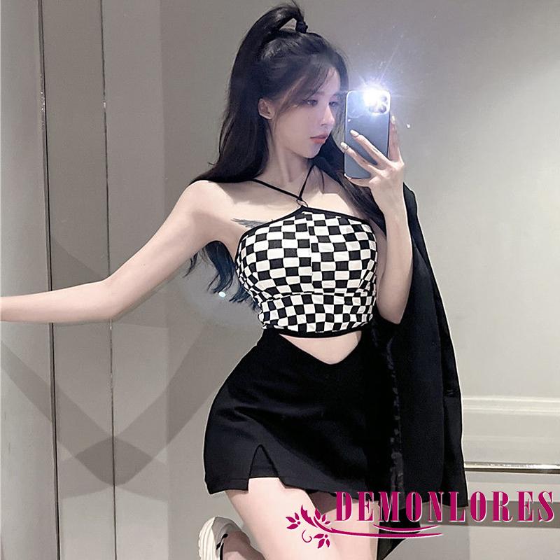 Áo Croptop Hở Rốn Họa Tiết Bảng Kim Loại Thời Trang Phong Cách Hàn Quốc Cho Nữ