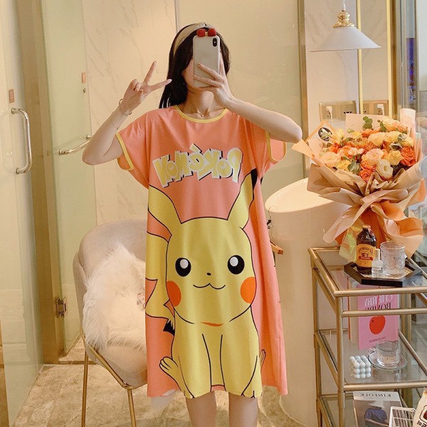 Váy Ngủ Dáng Suông Chất Cotton Mát, Mịn Họa Tiết Dễ Thương Siêu Rẻ | BigBuy360 - bigbuy360.vn