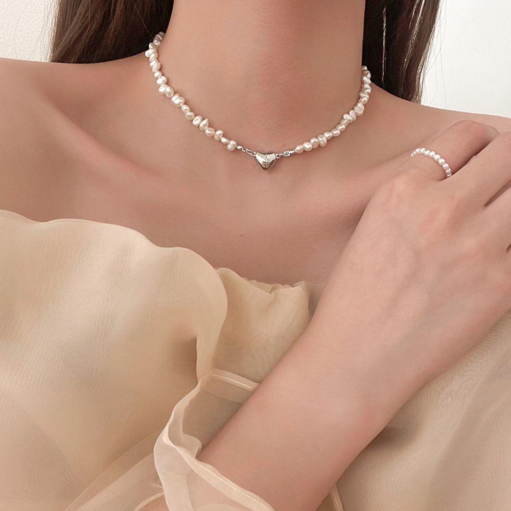Korean Fashion   Chain Choker Necklace For Women Girls Heart Pendant Necklace