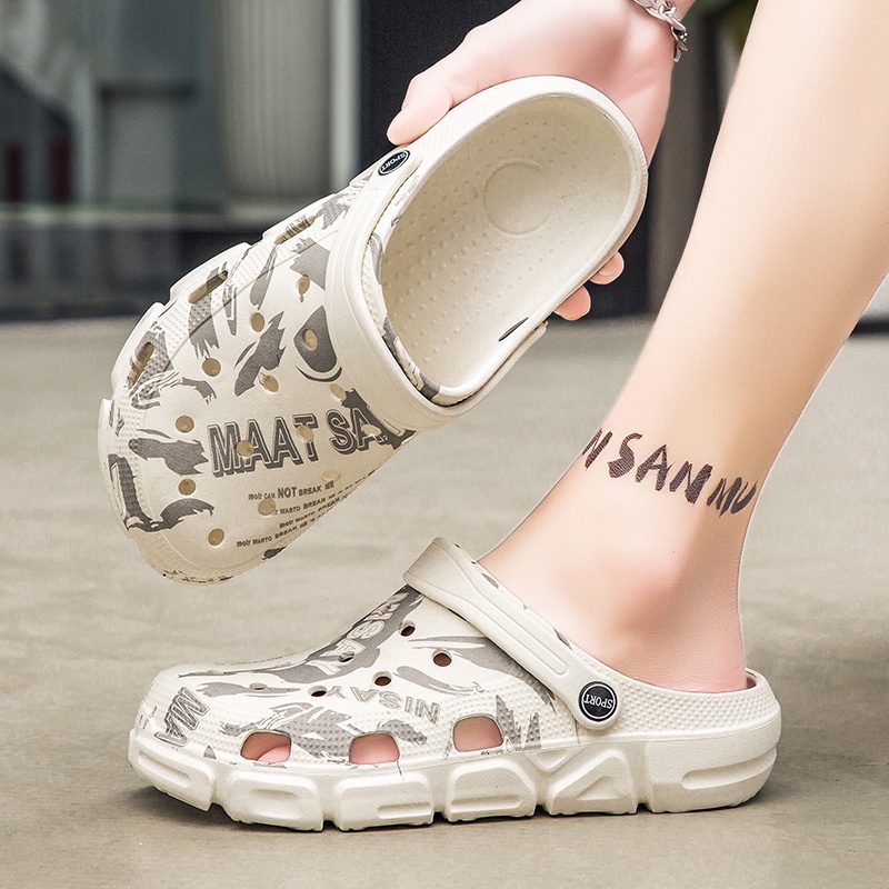 【JINTOHO】 Xăng đan Thể Thao Nhẹ Nhàng Thoáng Khí Họa Tiết Rằn Ri Thời Trang Đi Biển Mùa Hè Cho Nam