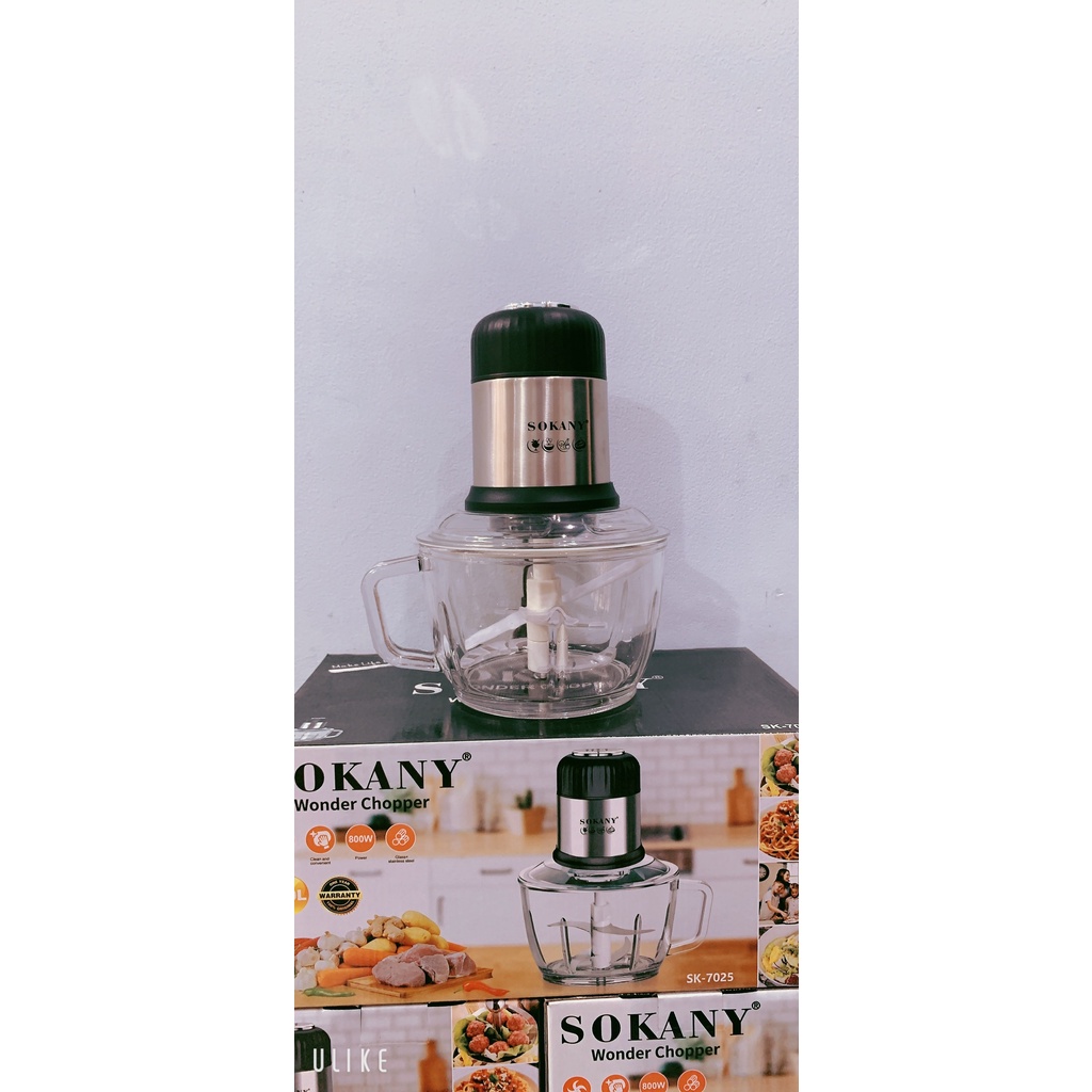 Máy xay thịt SOKANY SK-7025 , Cối Thủy Tinh 2L