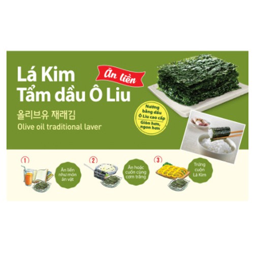 [Thùng 24 lốc] lá kim tẩm dầu Oliu lốc 3 O'Food