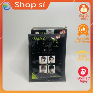 Dầu gội nhuộm đen tóc thảo dược dexe 1 hộp 10 gói 25ml