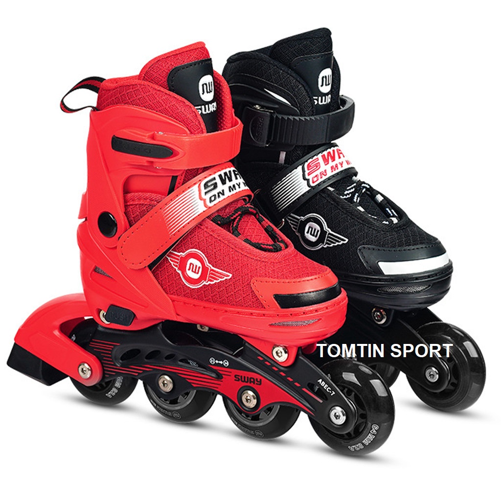 Giày trượt patin sáng led mẫu mới SWAY, tặng kèm bảo hộ chân tay, bánh cao su trượt mượt và êm TOMTIN SPORT