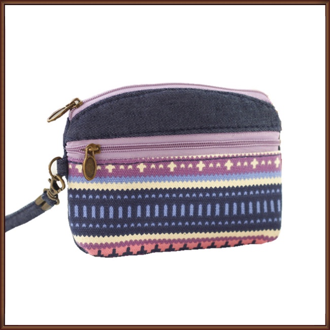 Ví Đựng Tiền Xu Mini Họa Tiết Thổ Cẩm Dành Cho Nữ