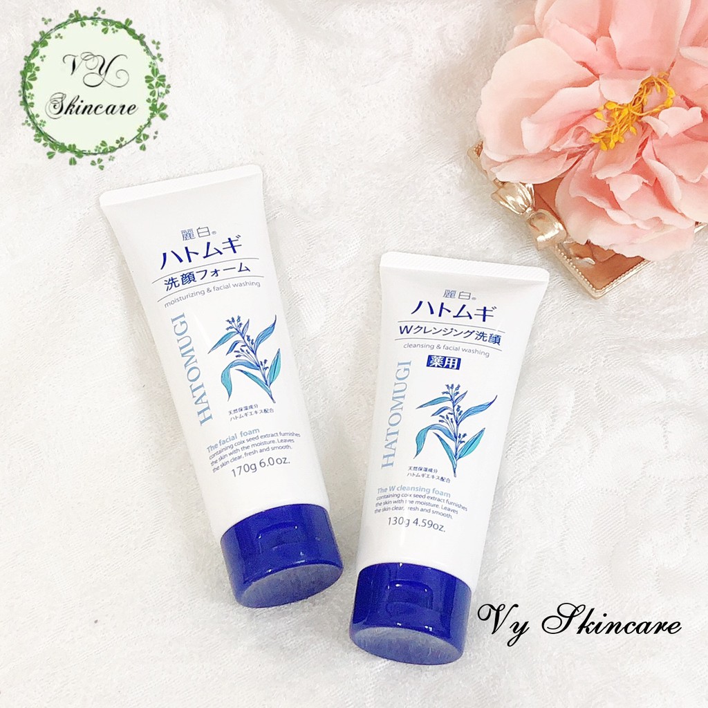 Sửa rửa mặt Dưỡng Trắng Da, Ngừa Mụn chiết xuất ý dĩ Hatomugi Naturie 130g - 150g - 170g
