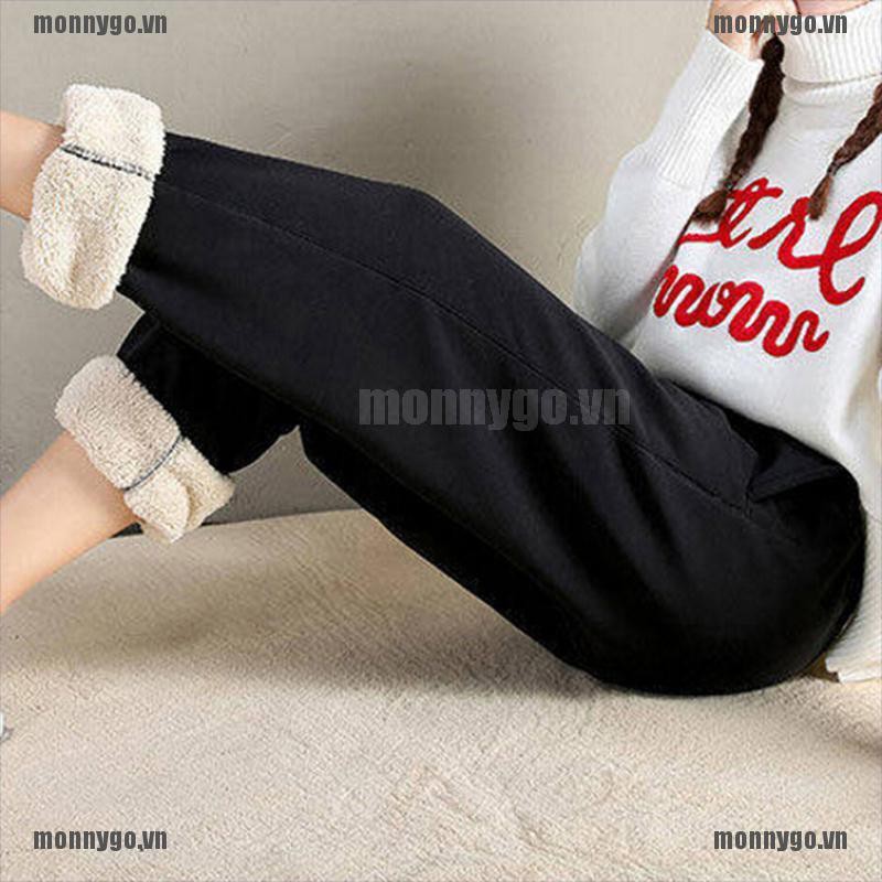 Quần Dài Tập Thể Thao Lót Lông Cừu Dày Dặn Thời Trang Mùa Đông Cho Nữ | BigBuy360 - bigbuy360.vn
