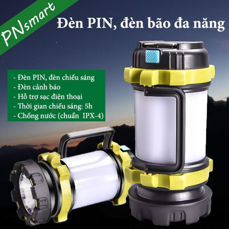 Đèn pin đa năng siêu sáng dùng cắm trại, đèn phượt, đèn bão