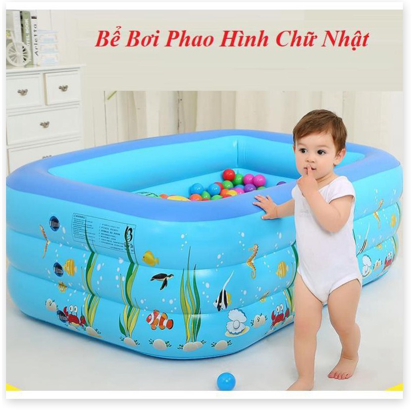 Xả kho giá sốc -  bể bơi phao cho bé loại nào tốt,Bể bơi phao trong nhà, hình chữ nhật kích thước 180cm - uy tin 1 đổi 1