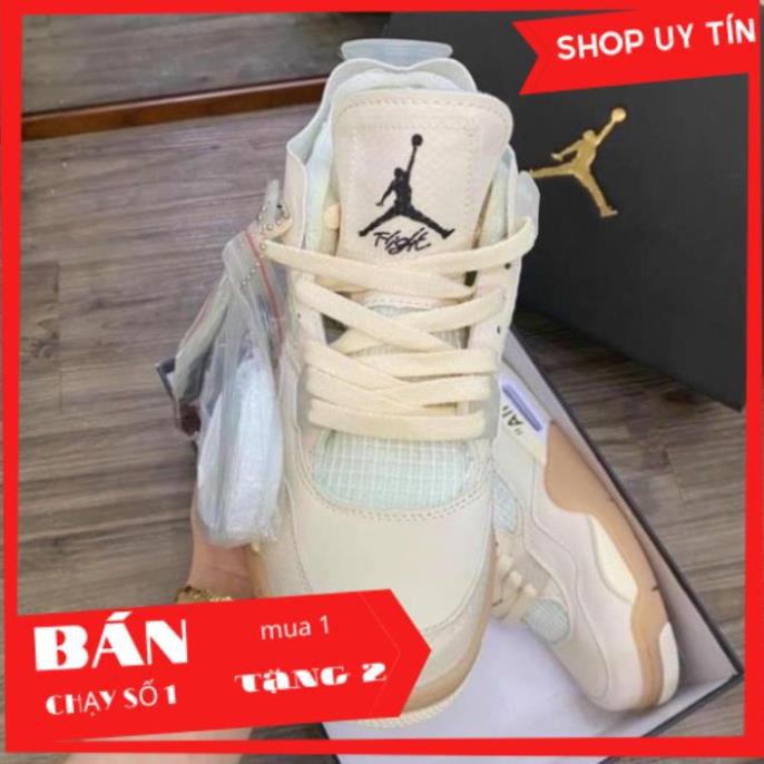 20Giày thể thao Jordan 4 OFF WHITE, giày thể thao nam nữ full phụ kiện