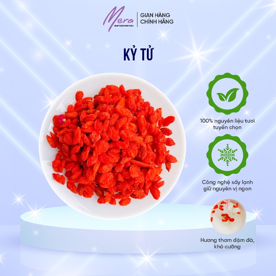 Kỷ Tử Đỏ (Câu Kỉ Tử) Sấy Khô Quả To Đỏ Đều Giúp Đẹp Da, Bổ Máu, Dễ Ngủ, Sáng Mắt
