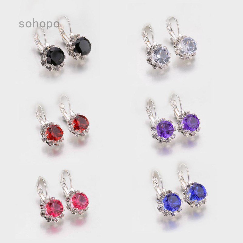 Sohopo Hoa tai hình tròn đính đá quý Zircon sang trọng