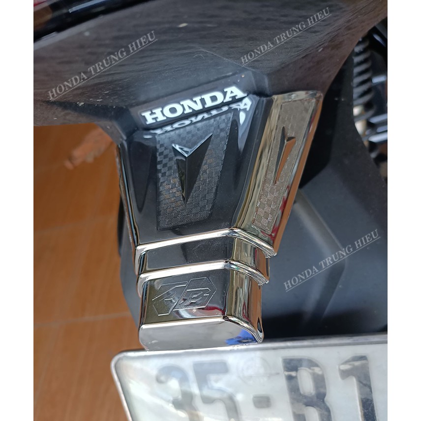 Phụ kiện Ốp che pô Air blade 2020-2021, quạt gió, pô e, dè trước sau Airblade crome