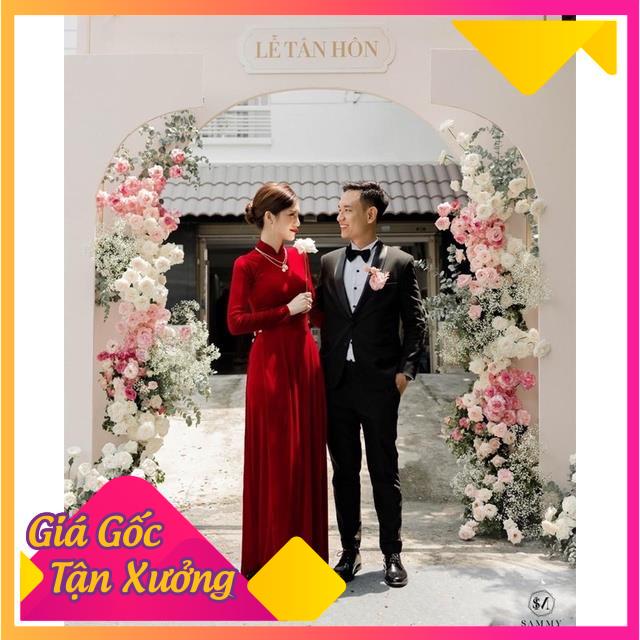 Áo dài truyền thống chất liệu nhung cao cấp