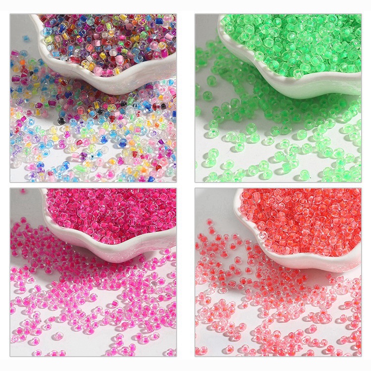 150/ 500/ 1000 Hạt thủy tinh nhuộm màu 2-4mm dùng làm đồ thủ công