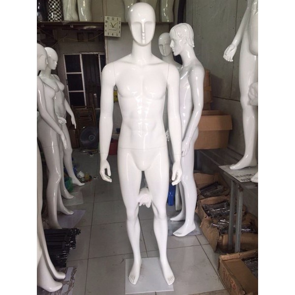 Manocanh nam trắng toàn thân hàng cao cấp - manequin nhựa giá rẻ chuyên dùng trưng bày cho shop thời trang