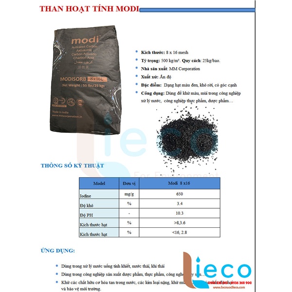 Bao than hoạt tính Modi Ấn Độ 25Kg