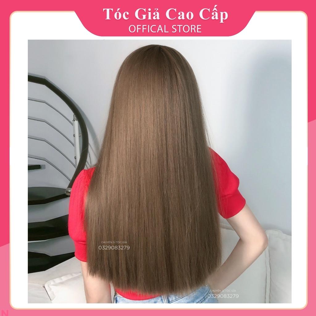 Tóc giả nữ nguyên đầu thẳng màu vàng tây, mã z7007. tặng kèm lưới trùm tóc