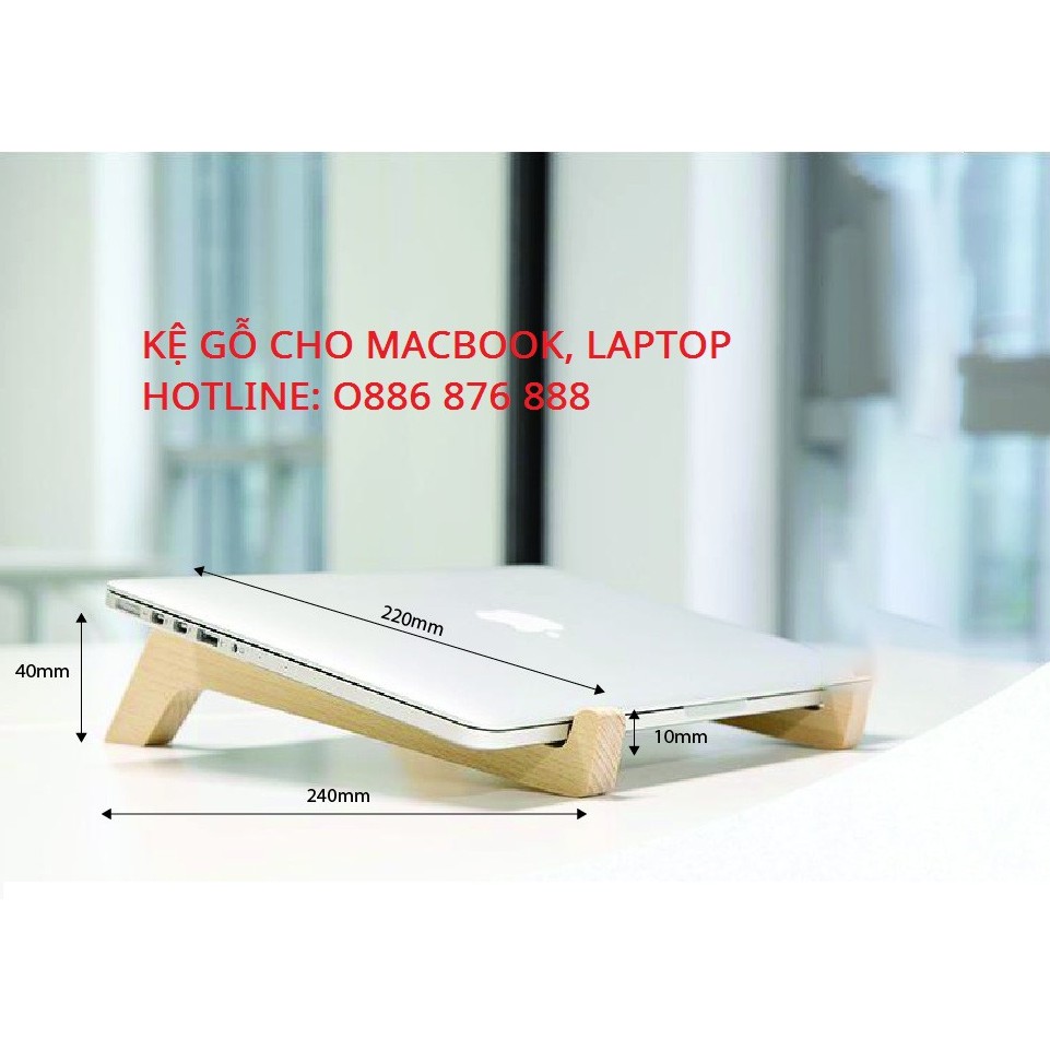 ❤️ Kệ laptop, Giá đỡ Macbook ❤️ làm bằng gỗ thông tự nhiên bền đẹp, mang đi thoải mái