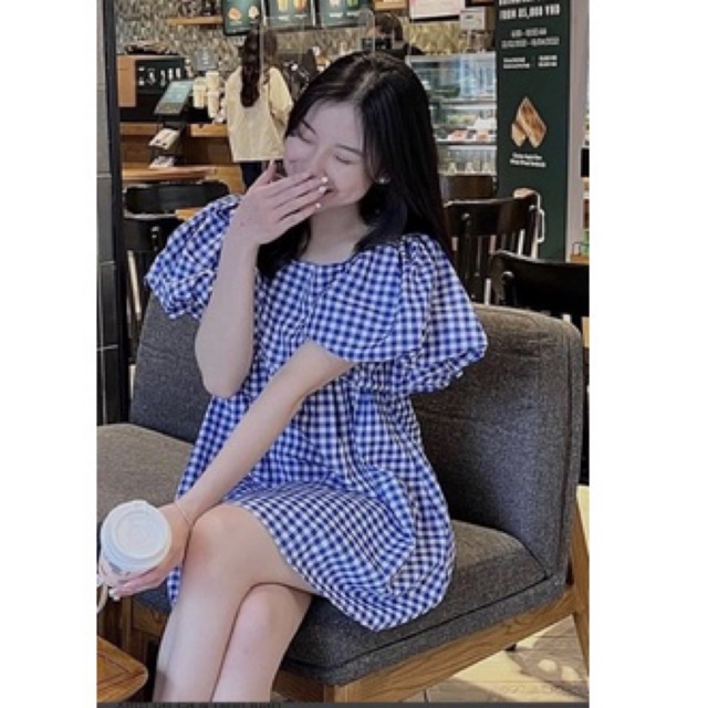 Váy kẻ caro baby doll