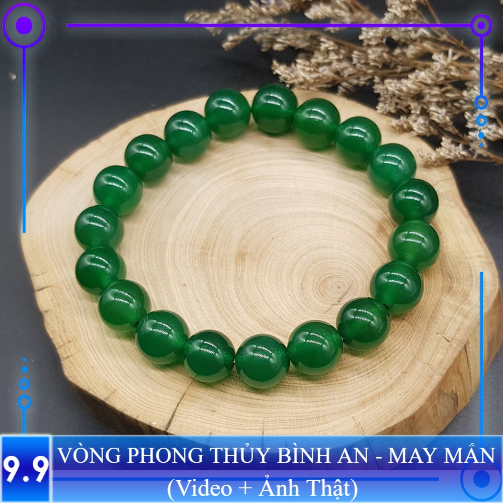 Vòng tay Phong thủy Xanh lá may mắn, tài lộc, bình an phù hợp Nam Nữ Mệnh Mộc, Hỏa - Đủ size 6,8,10,12 ly (mm)