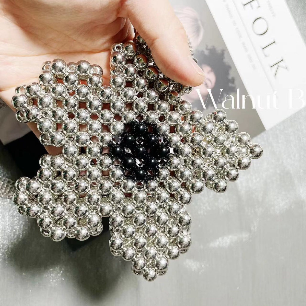 Dây Đeo Túi Xách Hai Lớp Đính Hạt Thủ Công Hình Hoa