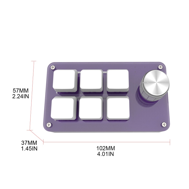 Bàn Phím Cơ 6 Phím Kèm Núm Điều Chỉnh Âm Lượng Macro