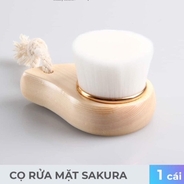 [CHÍNH HÃNG SAKURA] CỌ RỬA MẶT LÔNG TƠ SIÊU MỀM CÁN GỖ CAO CẤP SAKURA BEAUTY – DỤNG CỤ RỬA MẶT, MÁT XA MẶT