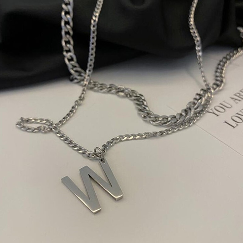 Vòng cổ Hai Lớp Bằng Kim Loại Dày Phong Cách Punk Thời Trang Cho Nữ