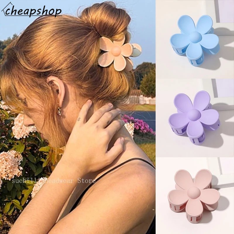 Kẹp tóc iF YOU acrylic mặt hoa nhiều màu sắc phong cách Hàn Quốc cổ điển cho nữ