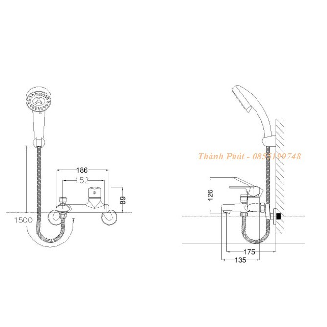 [CHÍNH HÃNG] Vòi Sen Nóng Lạnh CAESAR S433C Tay 3 Chế Độ