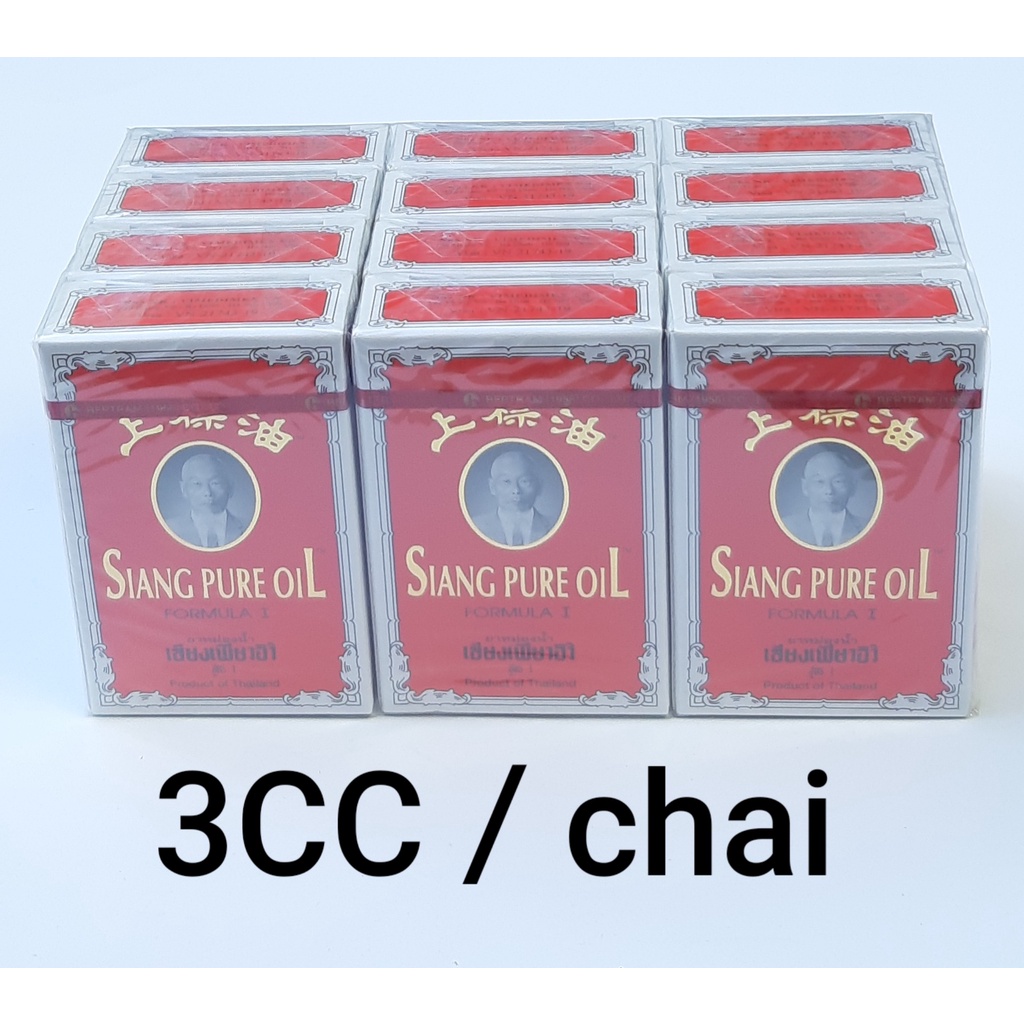 02 chai Dầu Thái lan Siang Pure Oil 0.5ml (3cc)Thái Lan