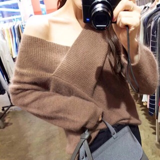 Áo Len Trễ Vai Lông Cừu