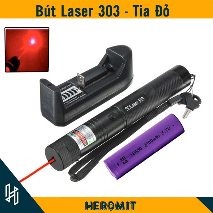 Đèn laser , Bút laze lazer 303 tia sáng Đỏ cực mạnh