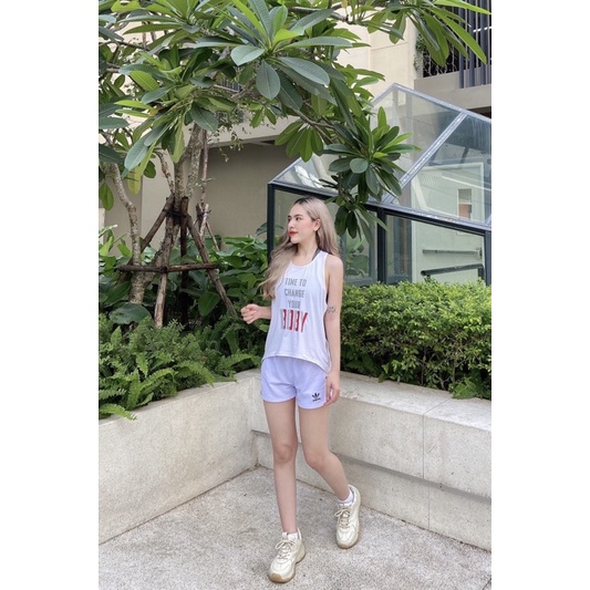 Áo tanktop dây Time to chang the body thể thao tập gym yoga nữ
