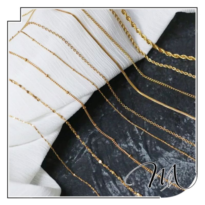 Dây chuyền nam nữ unisex inox mạ vàng dây trơn không mặt - Măng's House DC183 vàng