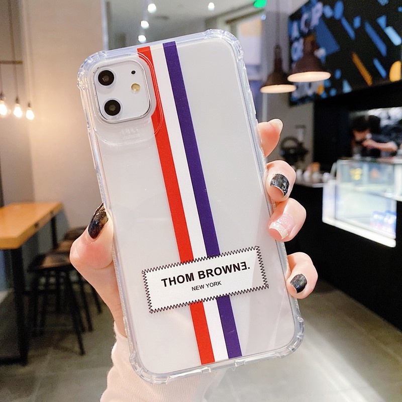 Ốp lưng trong suốt chống sốc Likgus Thom Browne sọc 3 màu cho iPhone 11 / 11 Pro / 11 Pro Max