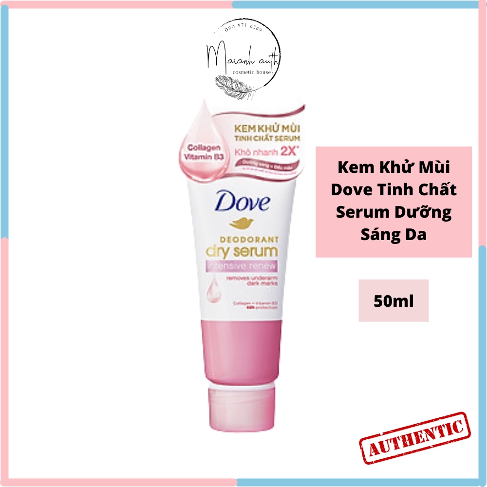 Kem khử mùi Dove tinh chất serum dành cho nữ dưỡng da sáng mịn &amp; đều màu - 50ml