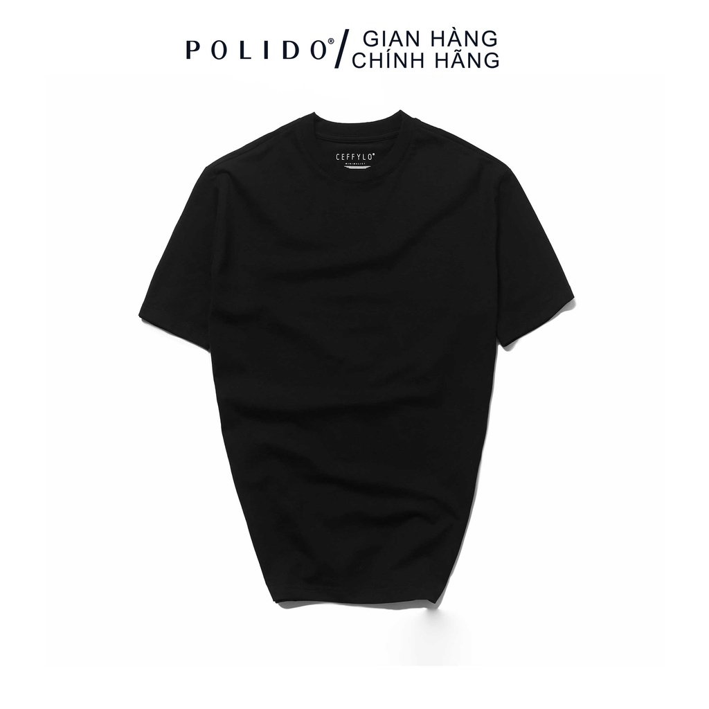 Áo Thun Nam Áo Phông Nam Polido Màu Đen Form Slimfit Chất Cotton Thoáng Mát Co Giãn Trẻ Trung Thanh Lịch Đơn Giản