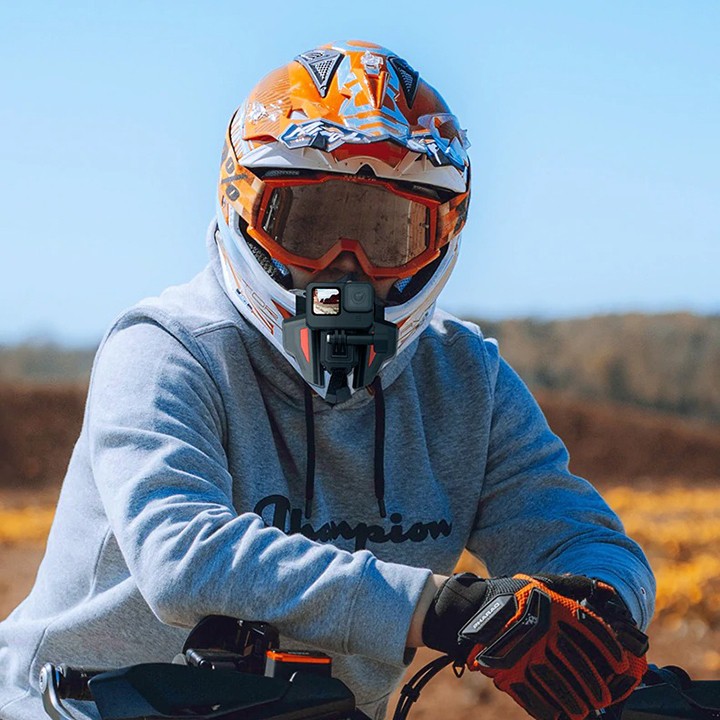BỘ GẮN GOPRO VÀ ACTION CAM LÊN CẰM MŨ BẢO HIỂM FULLFACE TELESIN