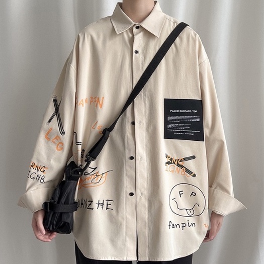 Áo Khoác Sơ Mi Tay Dài Màu sơ mi nữ form rộng Trơn Phong áo phong rộng nam phong Cách Hàn Quốc áo flannel Thời Trang áo sơ mi nữ Trẻ Trung Áo sơ mi nam